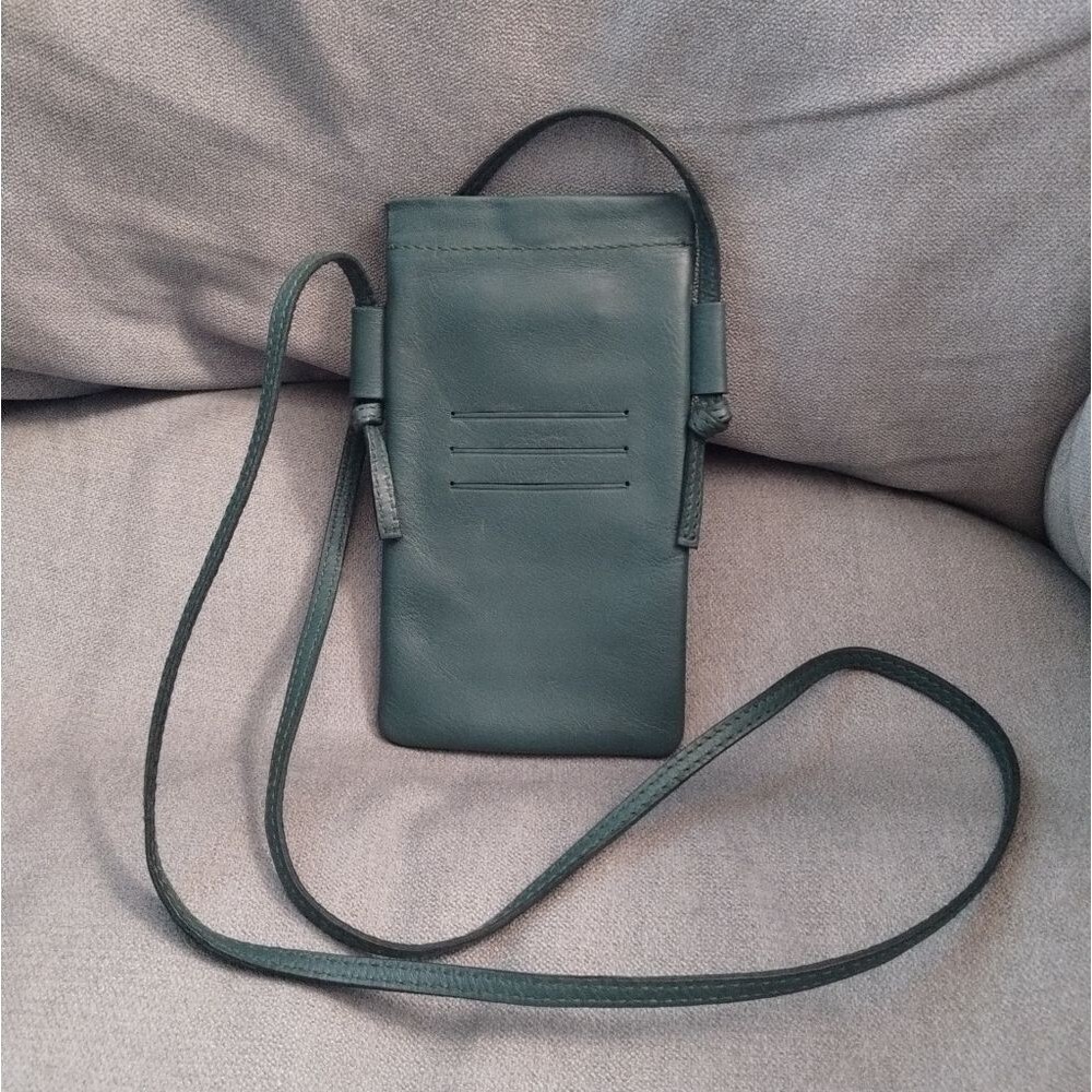 Madewell Teal Leather Crossbody Phone Pouch and Cardholder NWOT